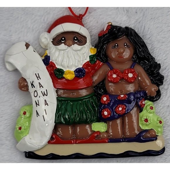 Joseph K. Santa Kona Hawaiian Christmas Ornament POI People Santa Hula Girl - Picture 2 of 10